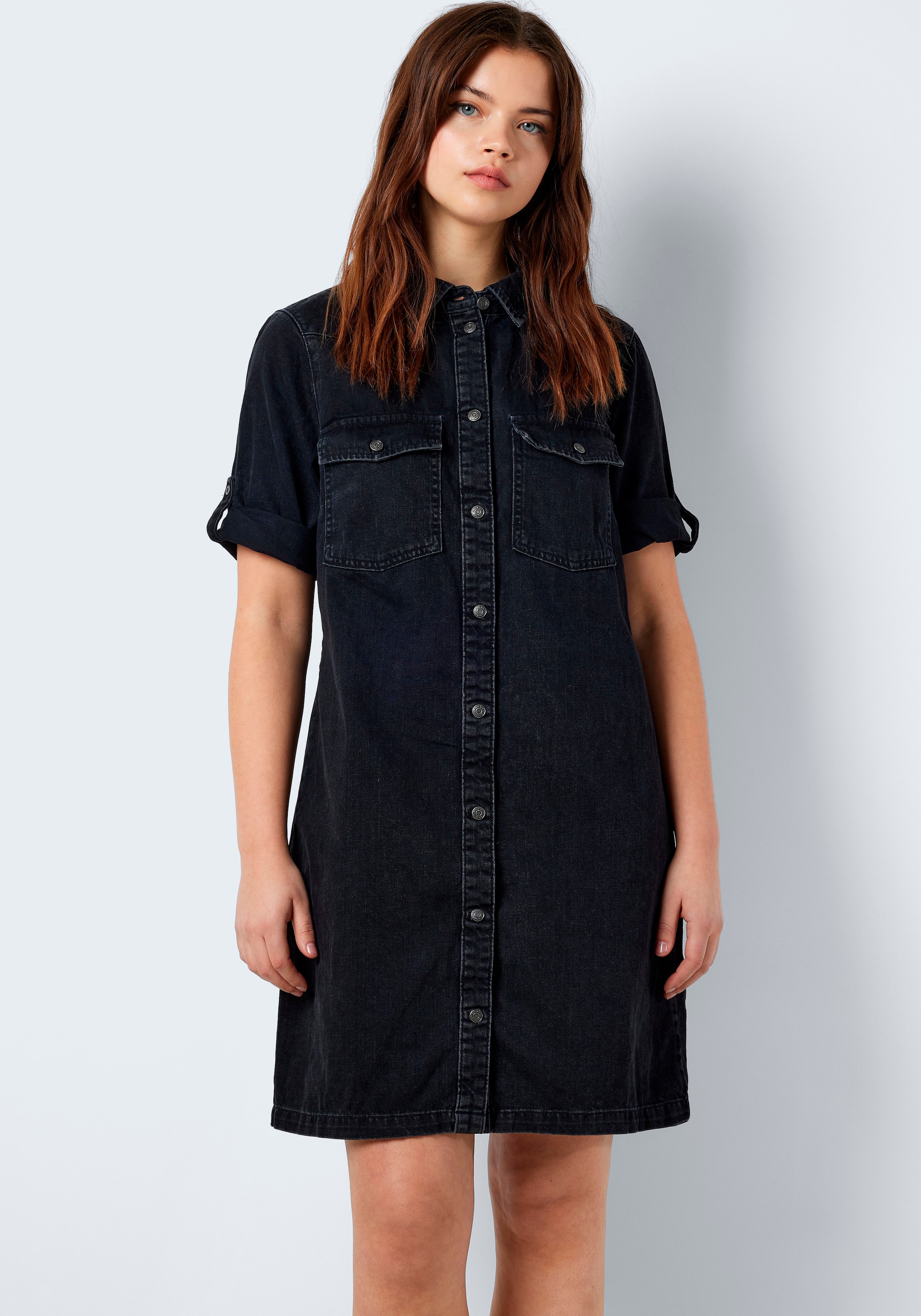 Noisy may Jeanskleid »NMNEW SIGNE S/S DENIM DRESS WG001BL NOOS« Brusttaschen