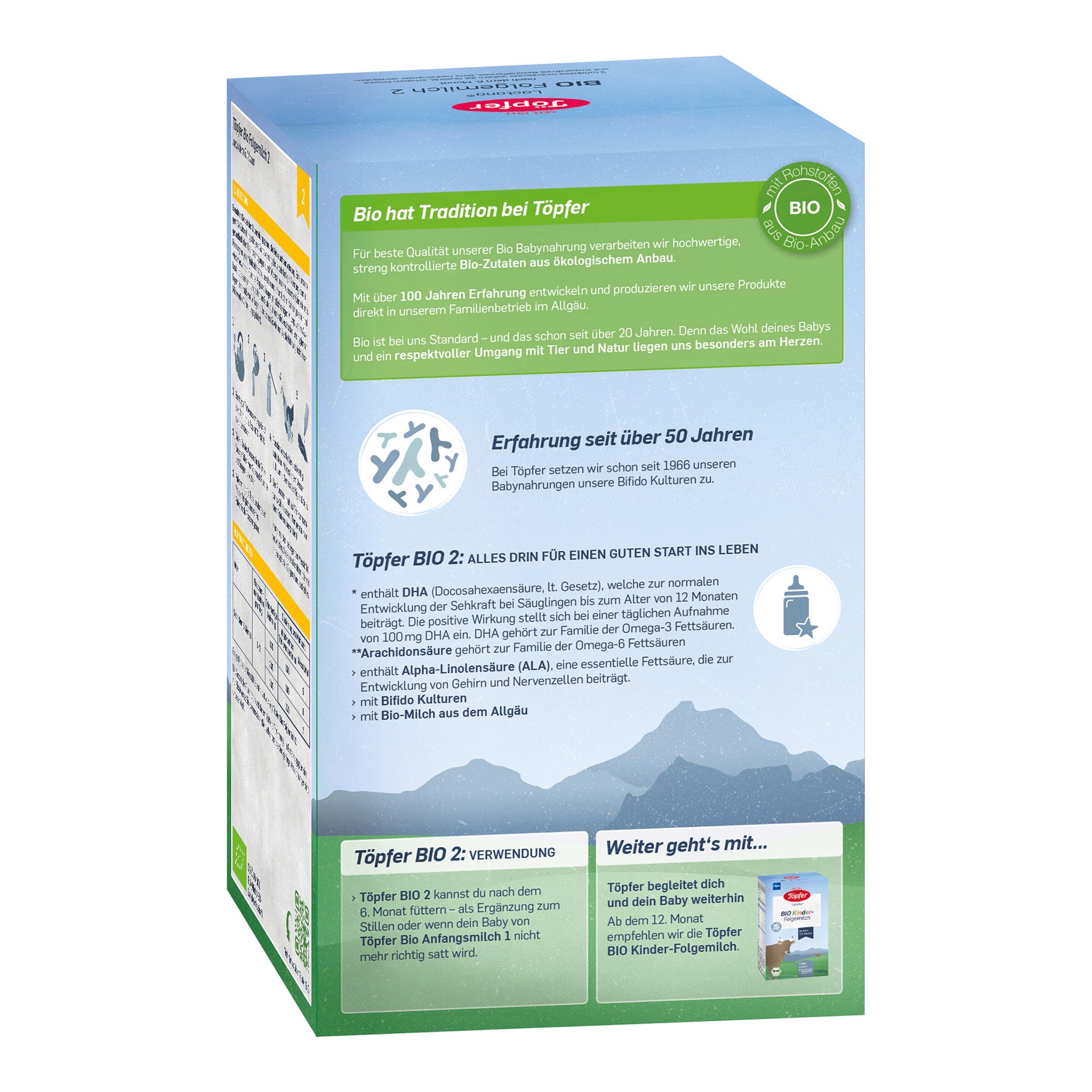 Töpfer Bundle 3er Pack Bio Folgemilch 2 600g