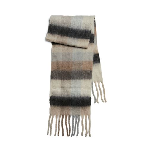 Pieces Nikki Tørklæde, Silver Gray Check