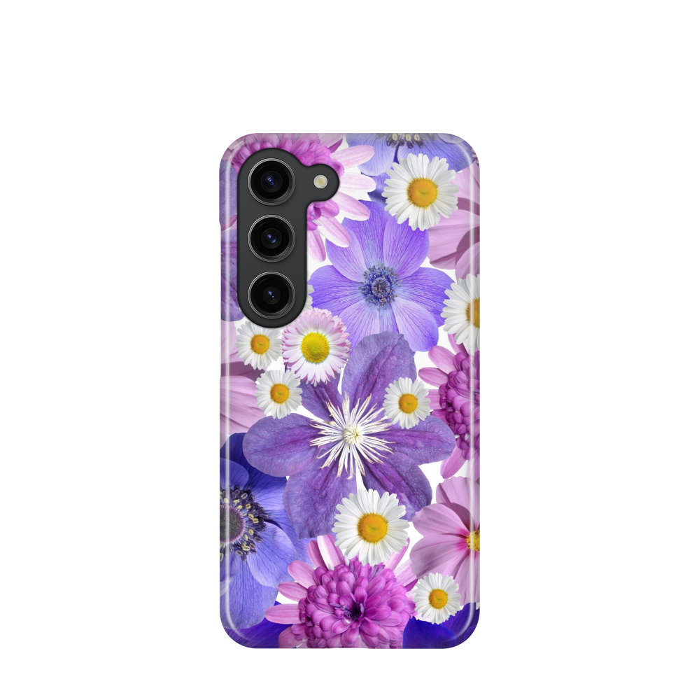 Samsung Galaxy S23 5G Kunststoff Hülle Blütenvielfalt - Lila-Violett