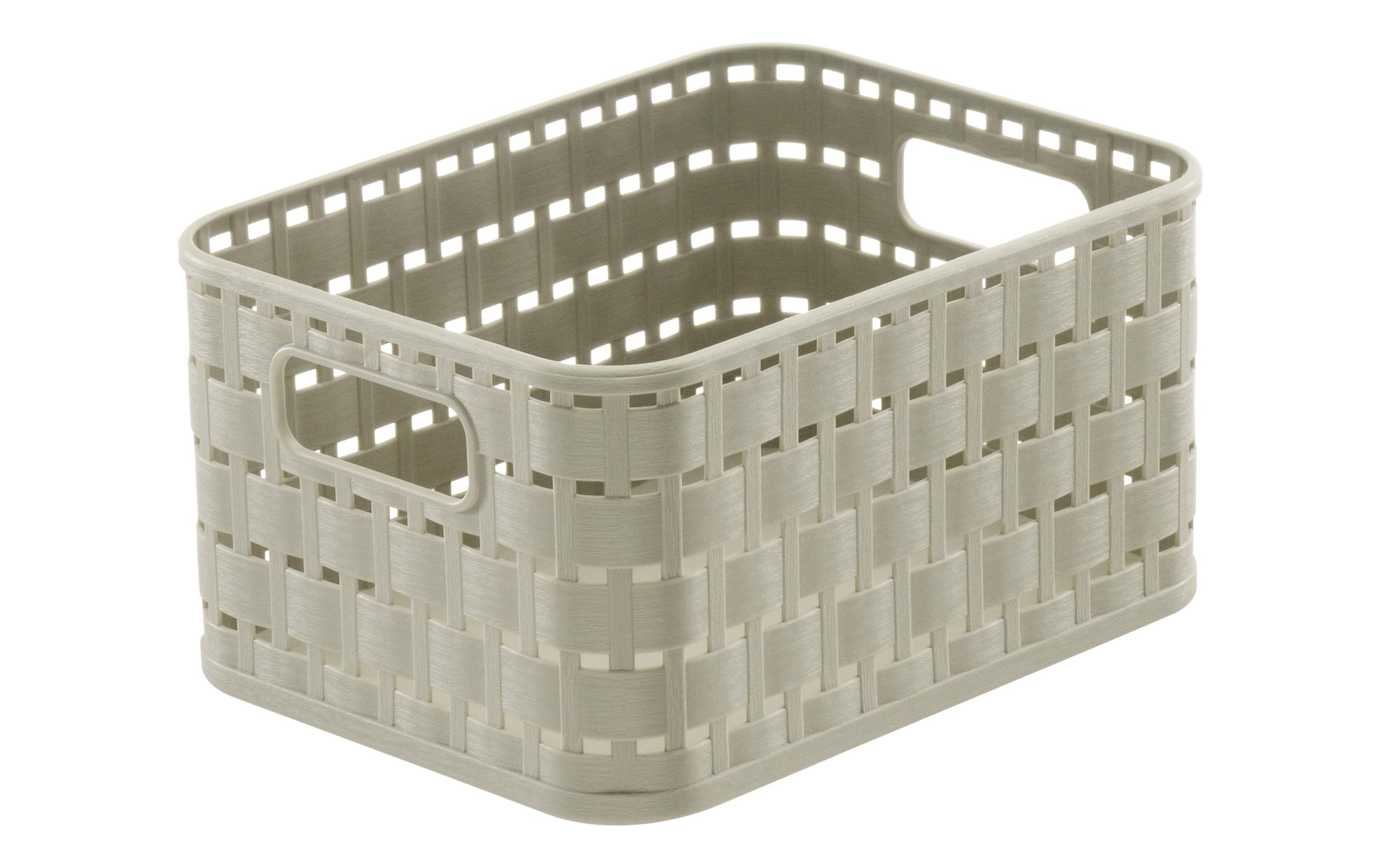 Aufbewahrungskorb Country 18.3 x 13.7 x 9.8 cm, BeigeAufbewahrungskiste mit Griffen