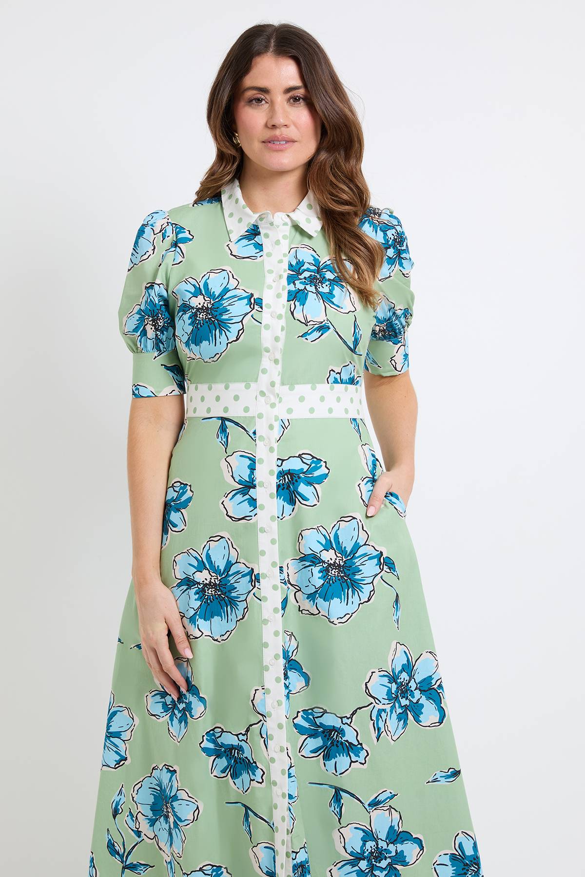 Wallis Robe Chemise Florale En Coton D'été
