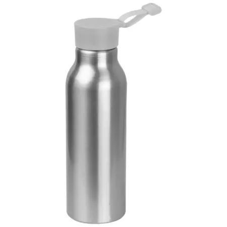 Macma Alu Trinkflasche mit silbergrauen Silikondeckel, 600 ml