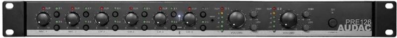 Audac PRE126 - 6-kanaals Mixer - 2 Zones - Met Bluetooth