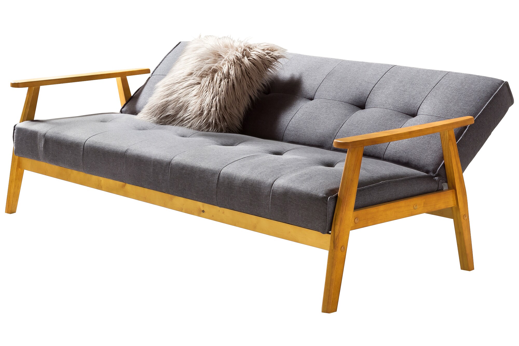 Schlafsofa dunkelgrau Schlafcouch Sofa Couch Schlaffunktion Gästebett Gästesofa