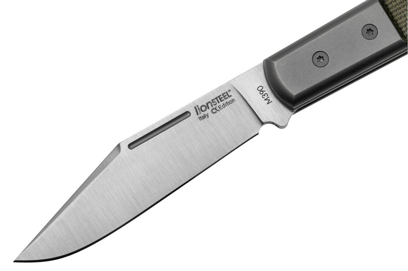 LionSteel Shuffler Barlow CK0112-CVG Green Canvas Micarta, zakmes