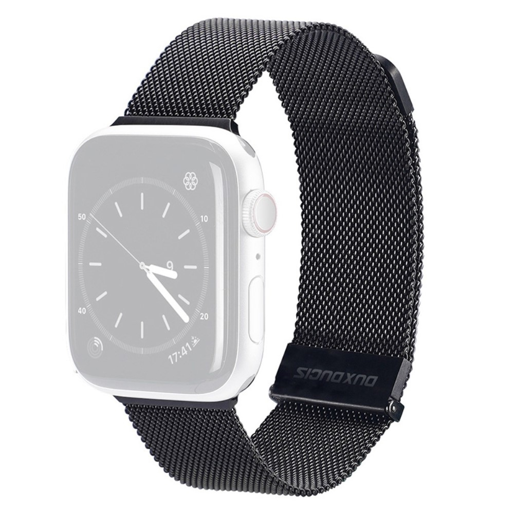 Apple Watch (49/46/45/44 mm) Edelstahl Armband Milanaise (Gelenkumfang: 180-270mm) - Schwarz