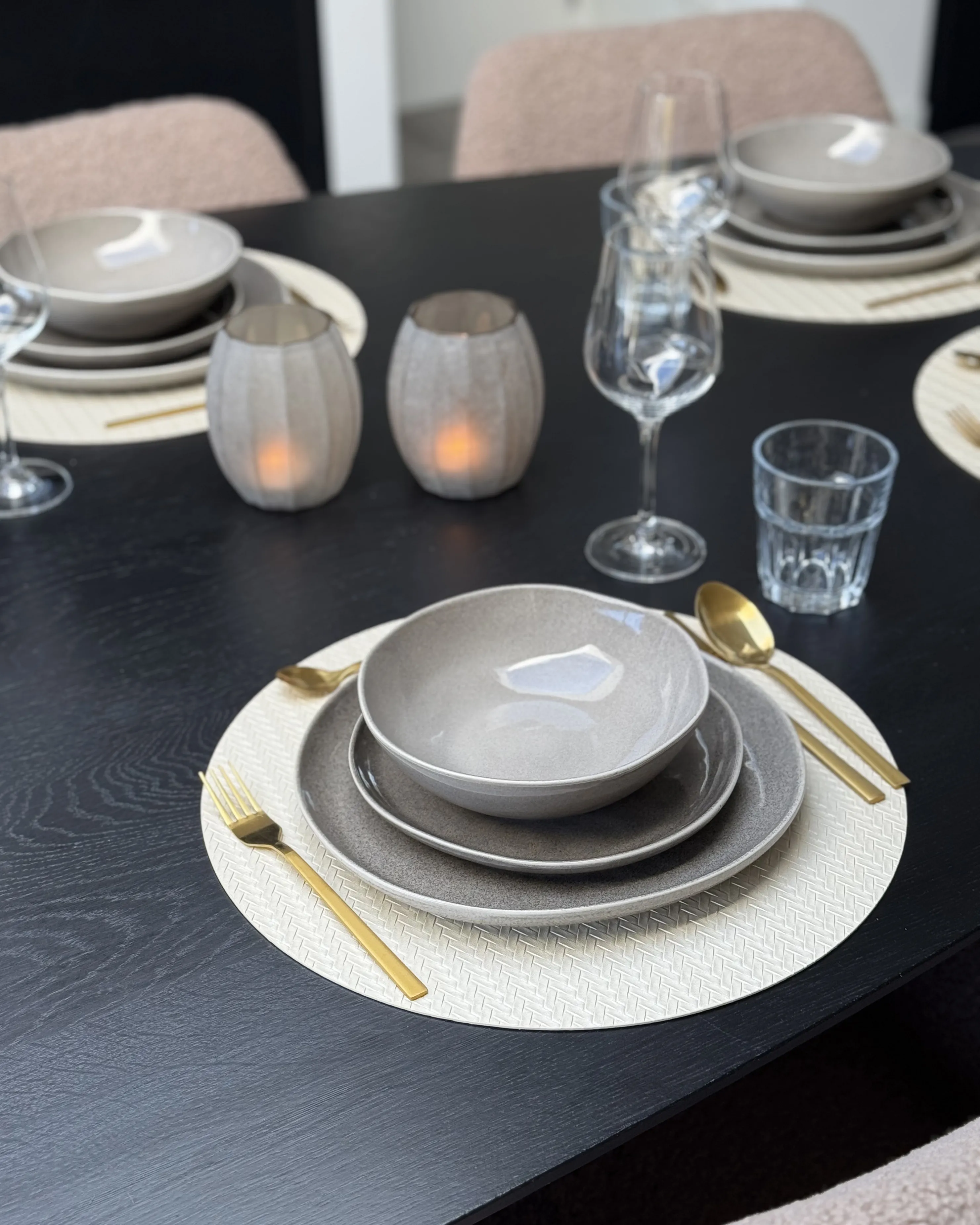 Set van 4 dinerborden COSTMARY Steengoed Grijs