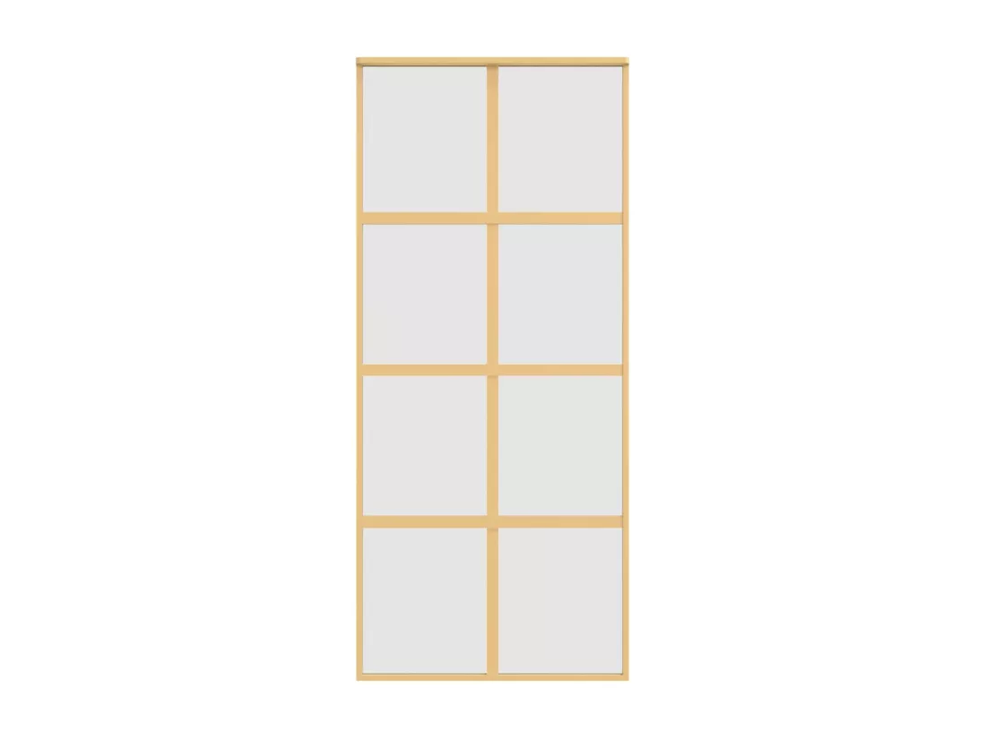 Porte coulissante doré 90x205 cm verre ESG dépoli et aluminium