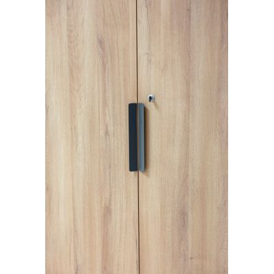 Armoire haute ARCADE - L81 x H184 x P45 - 2 portes - chêne/anthracite