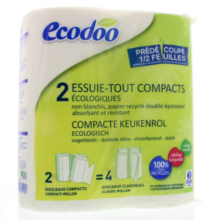 Ecodoo Keukenrol compact ecologisch bio (2 stuks)