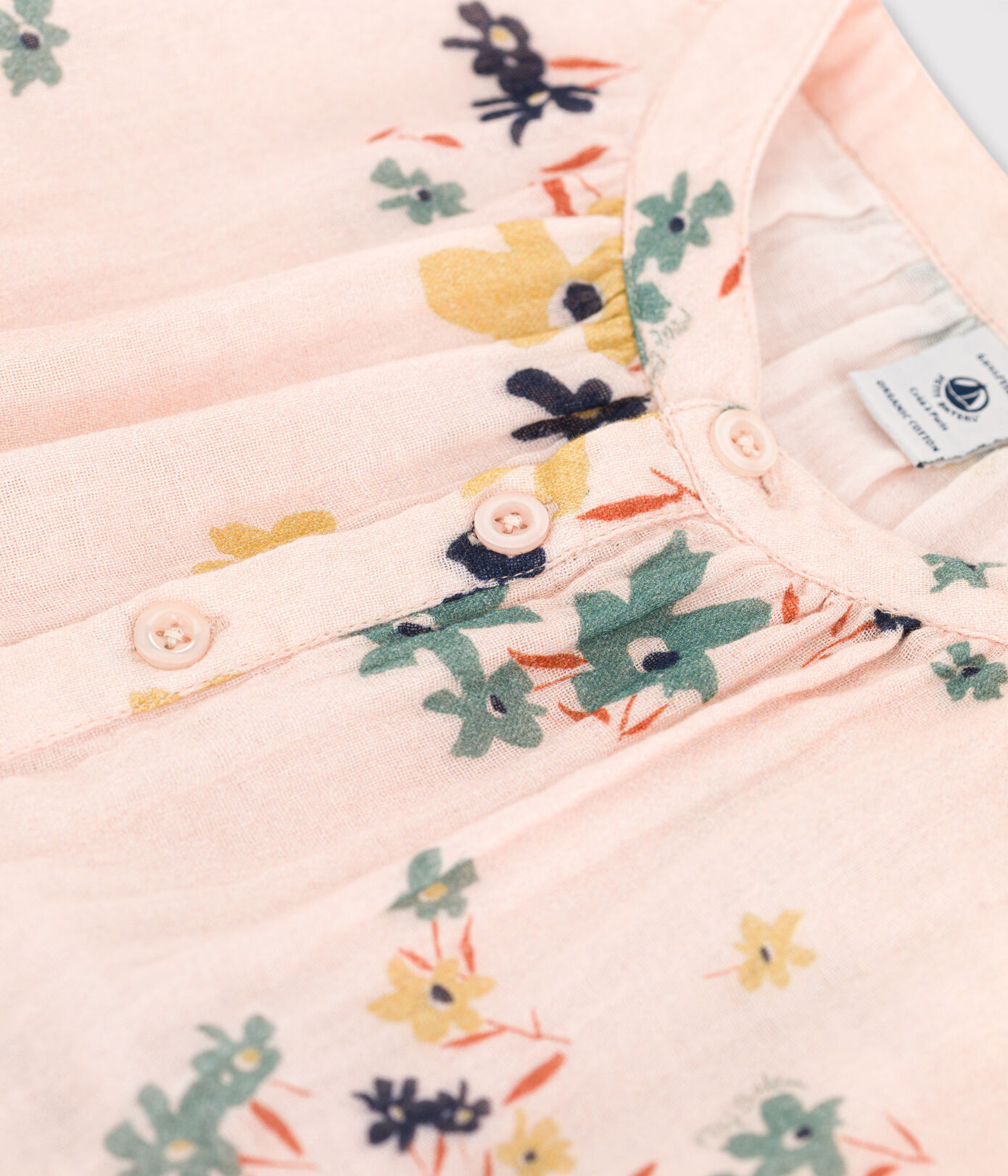 Robe manches longues en gaze de coton enfant fille