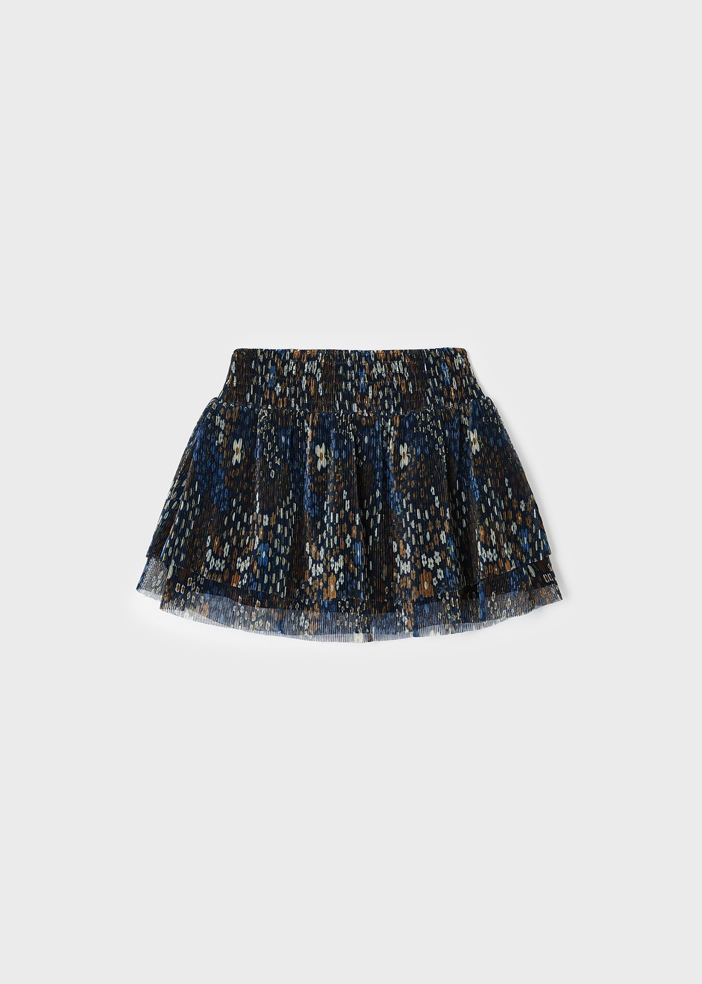 Saia plissada de tule estampado para meninas