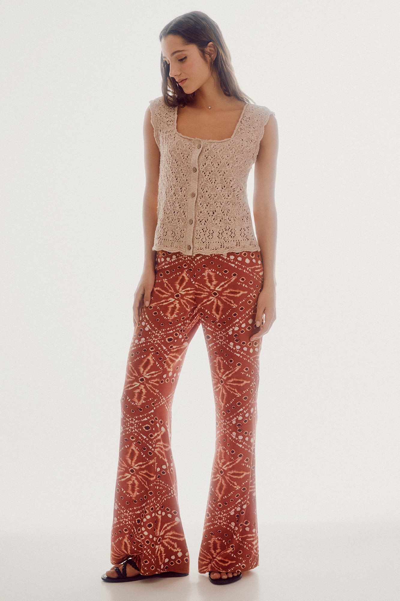 Blusa rústica com botões - Marrom