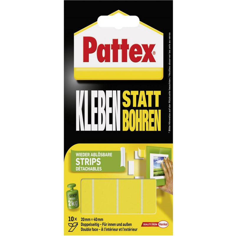 Pattex doppelseitige Klebestrips, 10 Stück