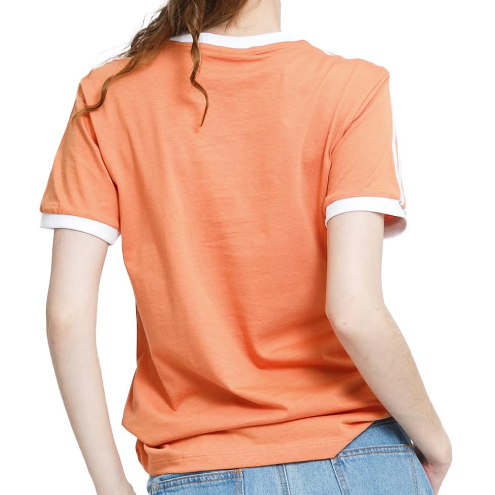 Adidas T-shirt Orange Femme Adidas 3 Stripes