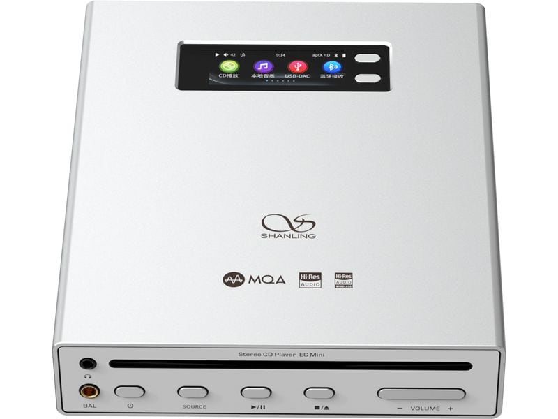 Shanling CD-Player EC Mini Silber Tragbarer CD-Player mit USB-DAC und Bluetooth-Sender/Empfänger