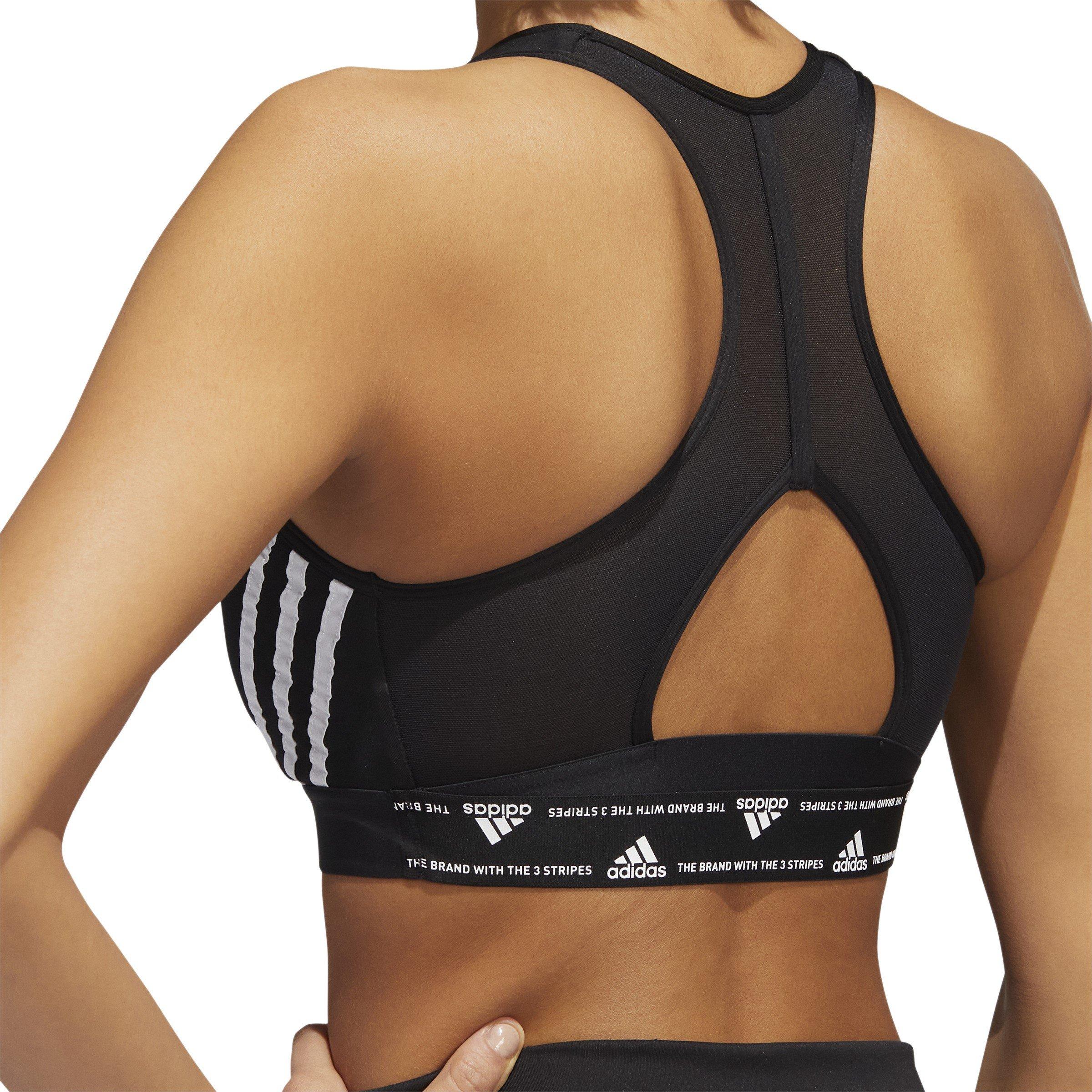 adidas Power React Three Stripes Womens Medium Support Sports Bra