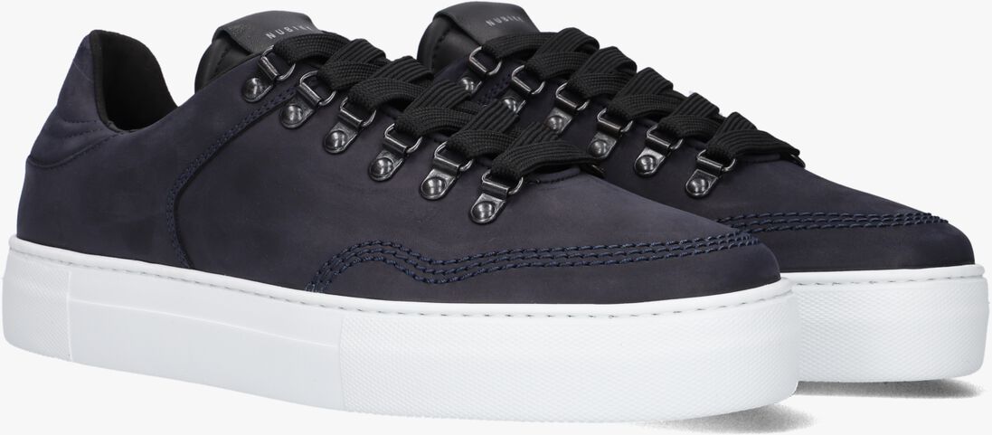 blauwe nubikk lage sneakers jagger roman