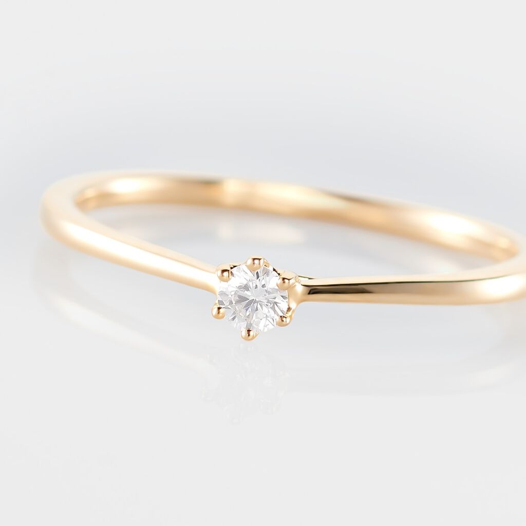 Bague Solitaire Athena Or Jaune Diamant