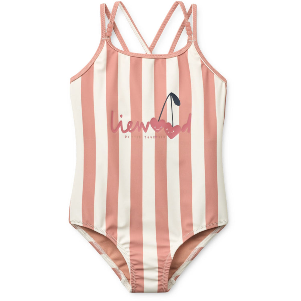 Køb LIEWOOD Coral Blush / Creme De La Creme Stripe Suna Stripe Badedragt