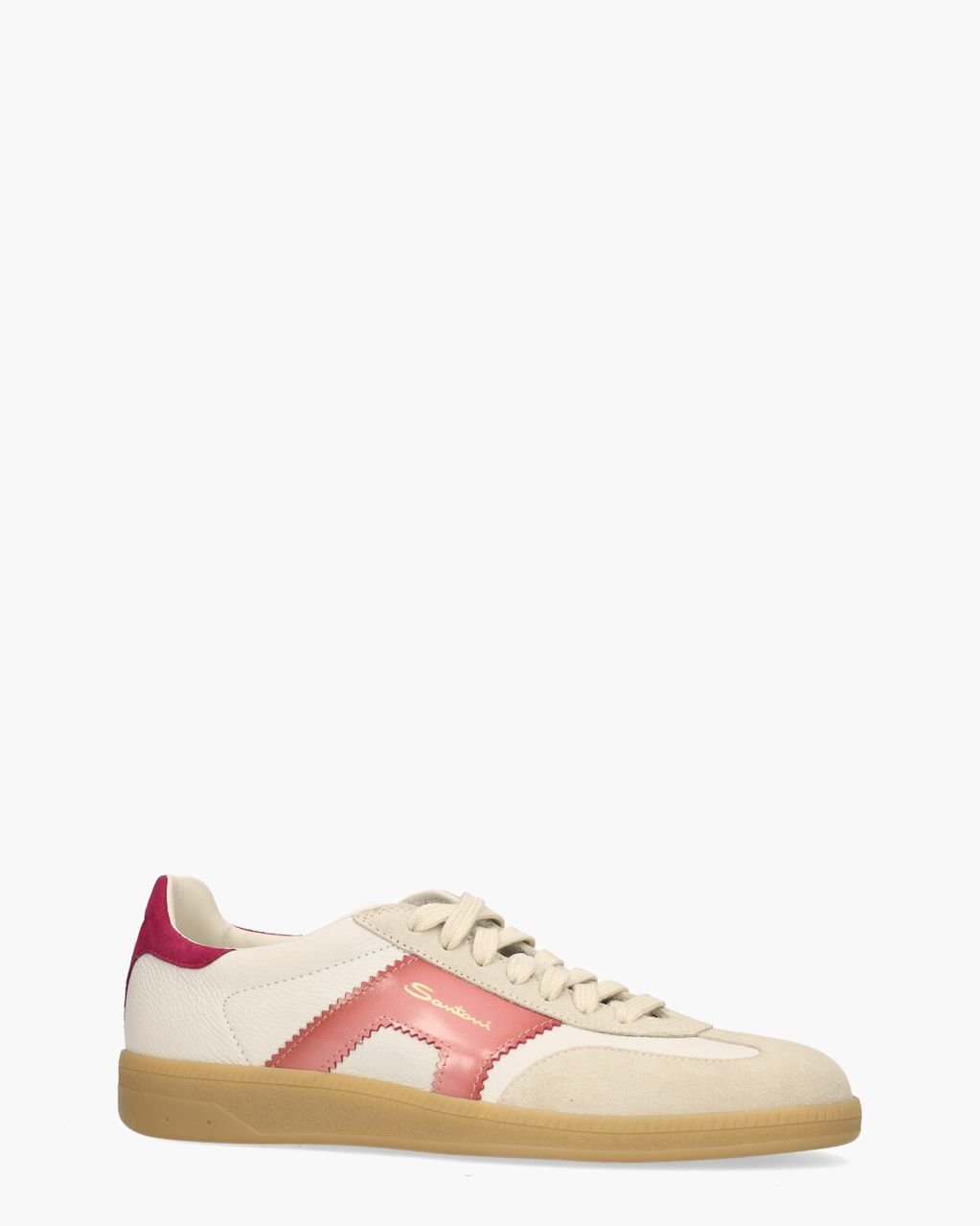 Santoni 61221 Off-White/Roze Damessneakers