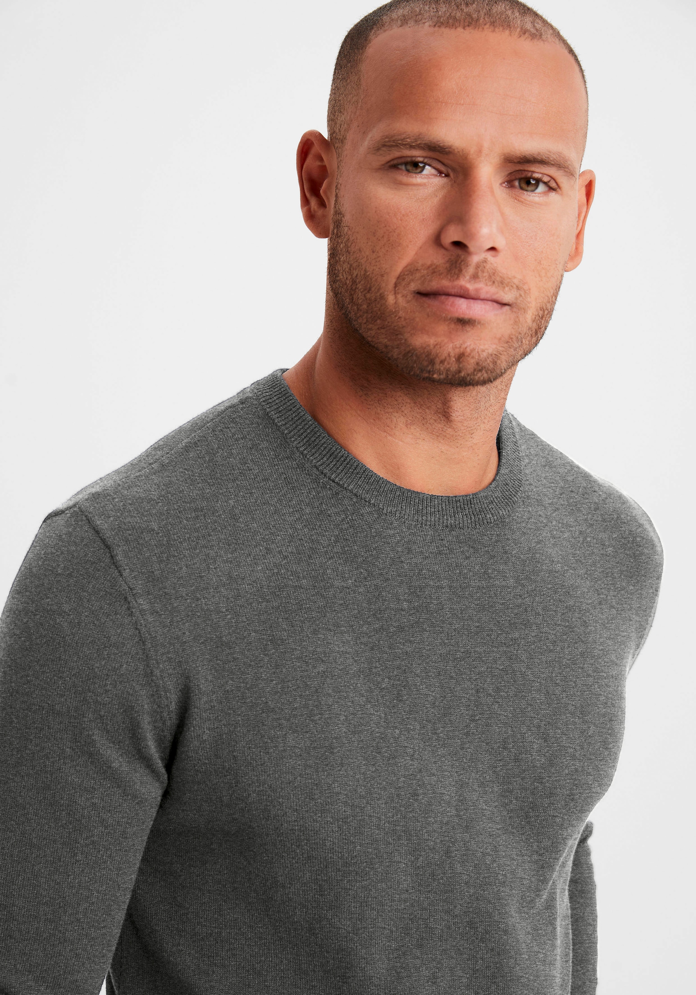 H.I.S Strickpullover , Regular Fit, Langarm, Pullover aus Feinstrick, Baumwollmischung
