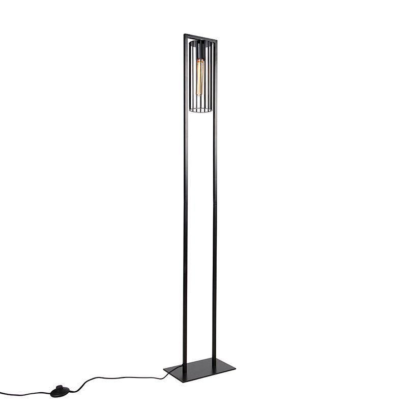 Moderne vloerlamp zwart - Balenco Wazo