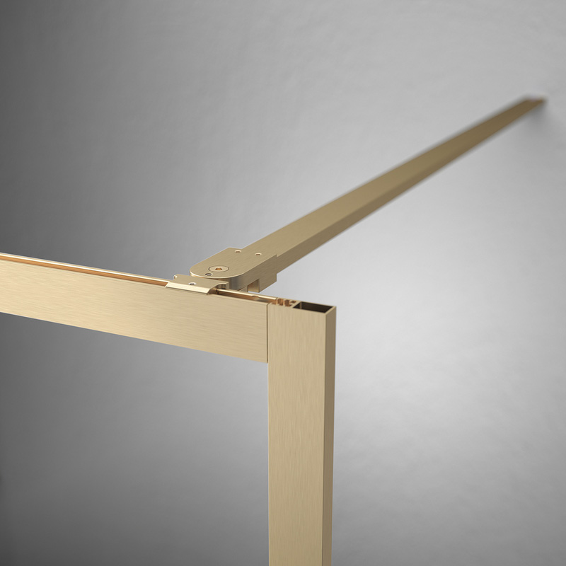 Sealskin Contour inloopdouche type A3 138x200 cm, 6 mm helder veiligheidsglas met antikalklaag geborsteld goud