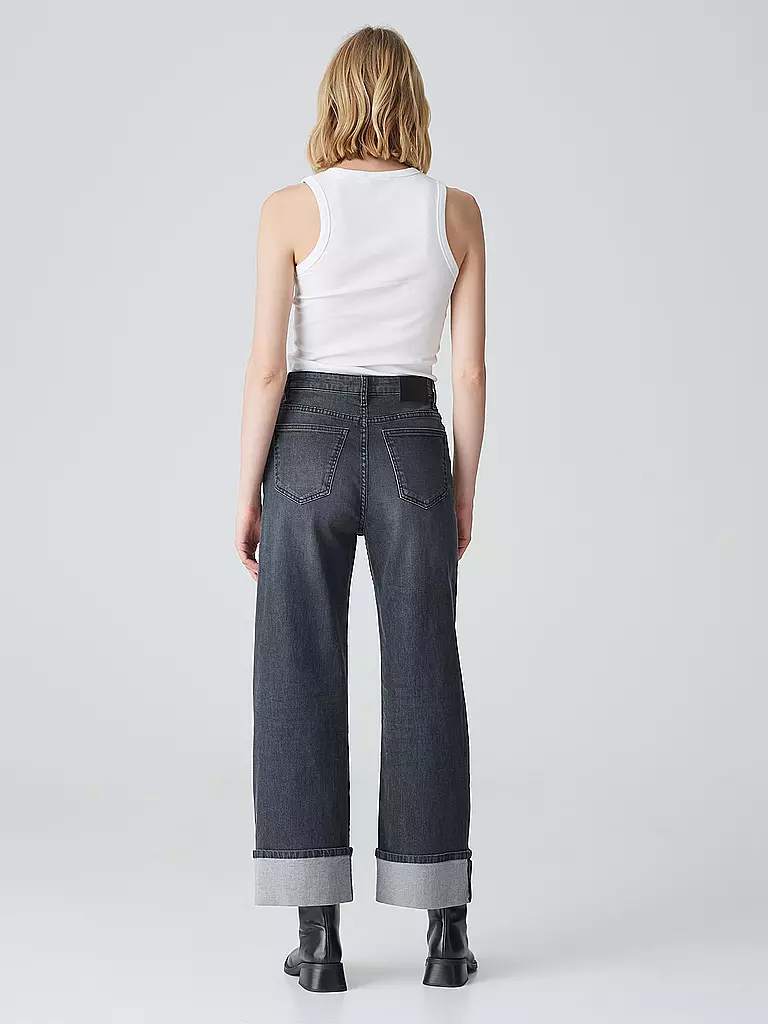 OPUS Jeans Wide Leg Fit 7/8 MARLI TURN UP grau