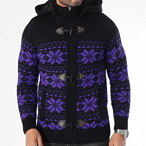 Gilet Capuche Noir Violet
