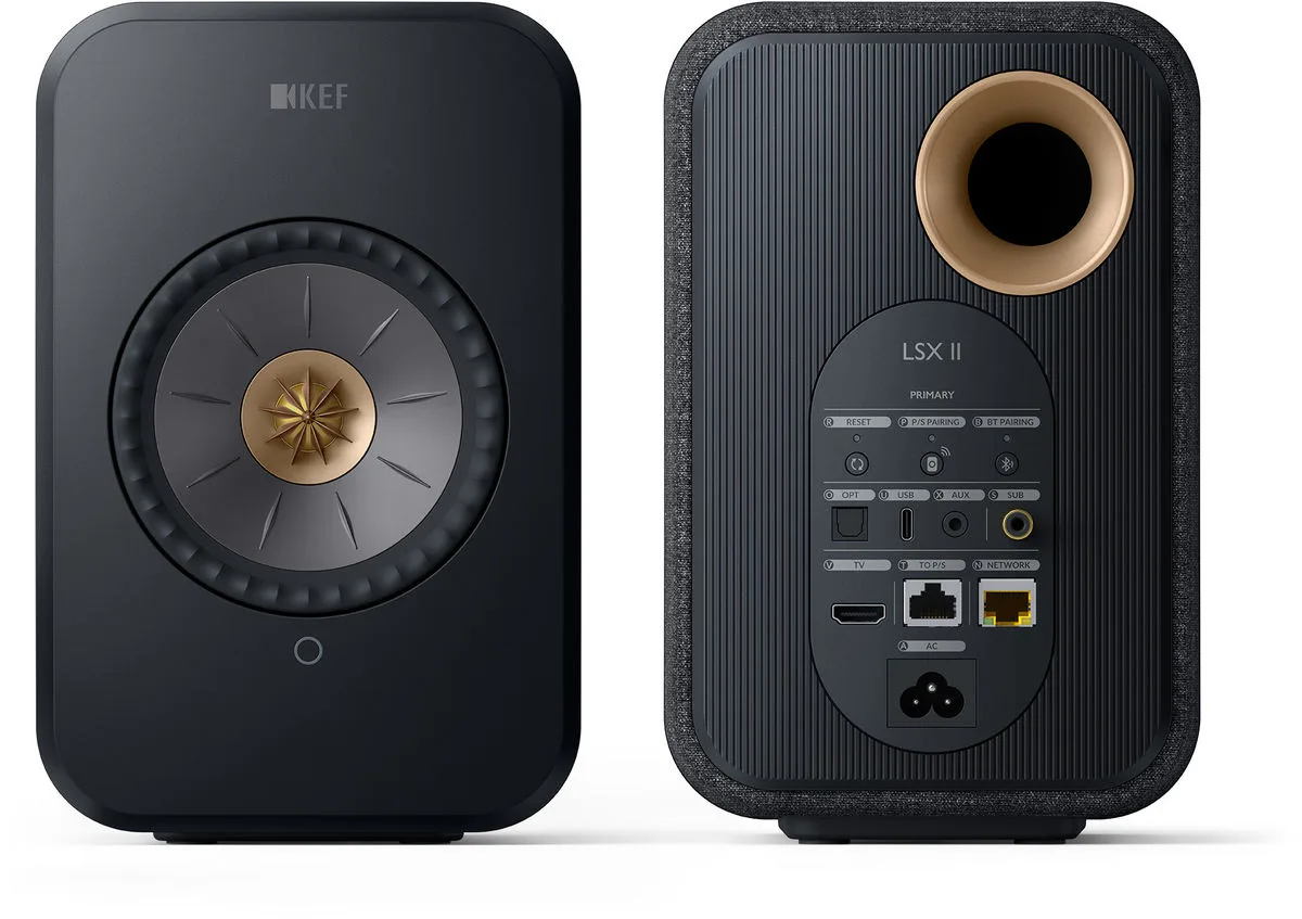 KEF LSX 2 Noir   S1 Gris Enceintes sans fil hi-fi