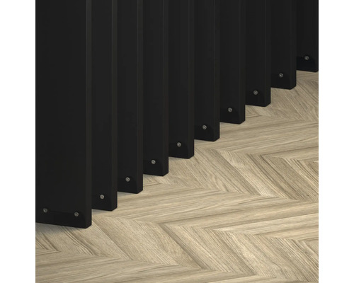 Montageset voor roomdividerlamel zwart Set = 6 beugels incl. kleefpad,