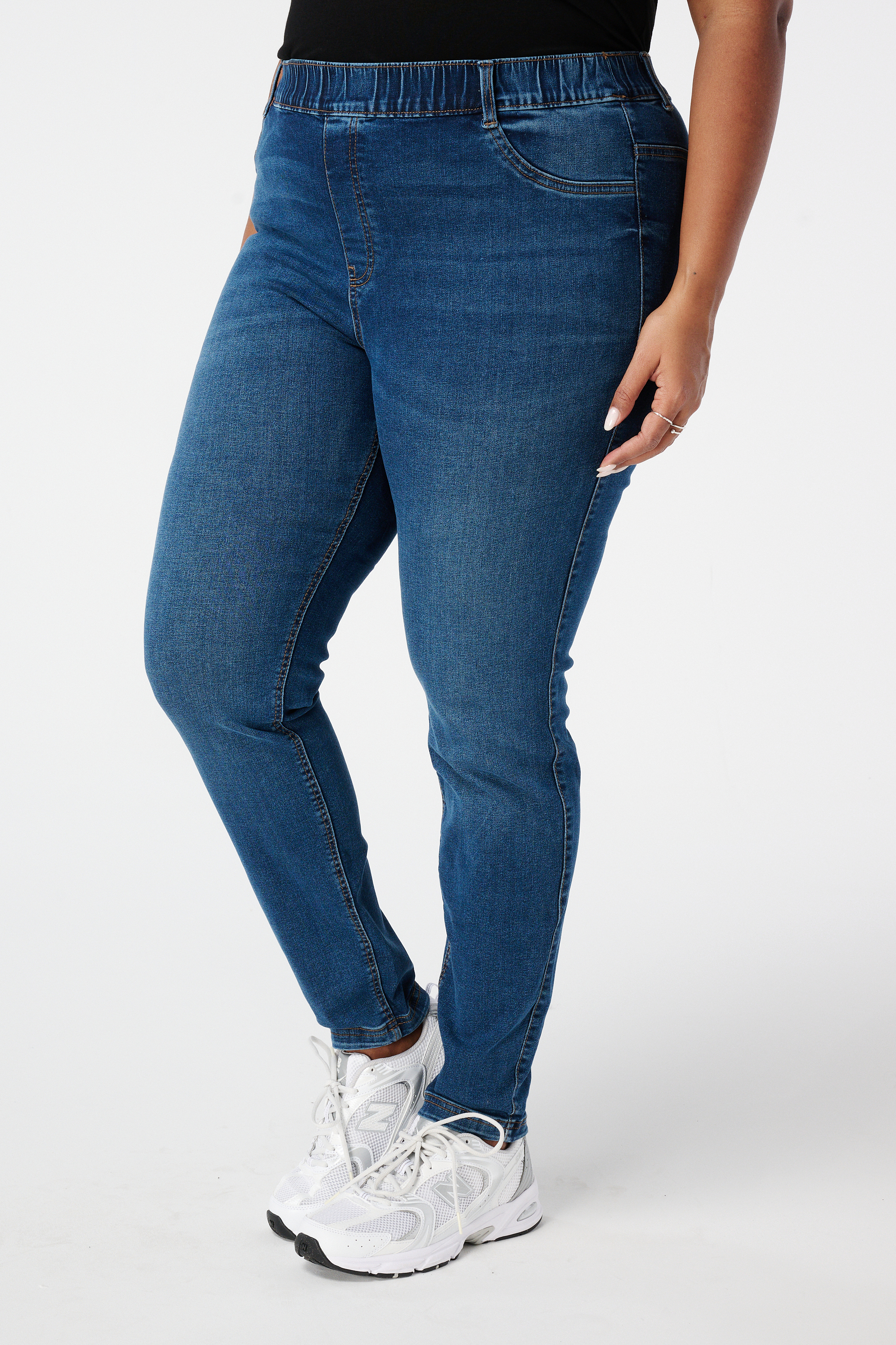 Tregging met denim look Dark Denim
