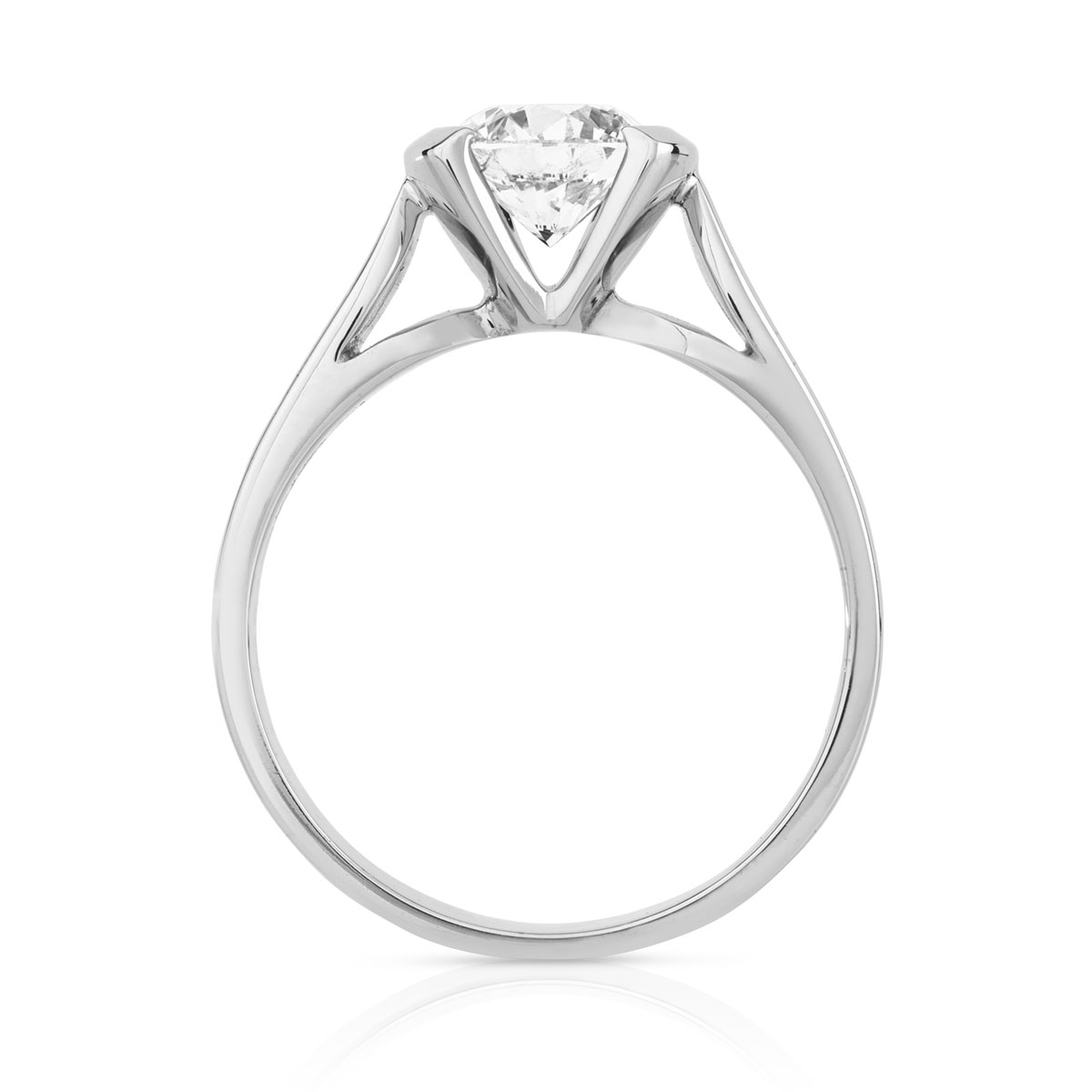 Solitaire or blanc 750 diamant 1 carat H/P1