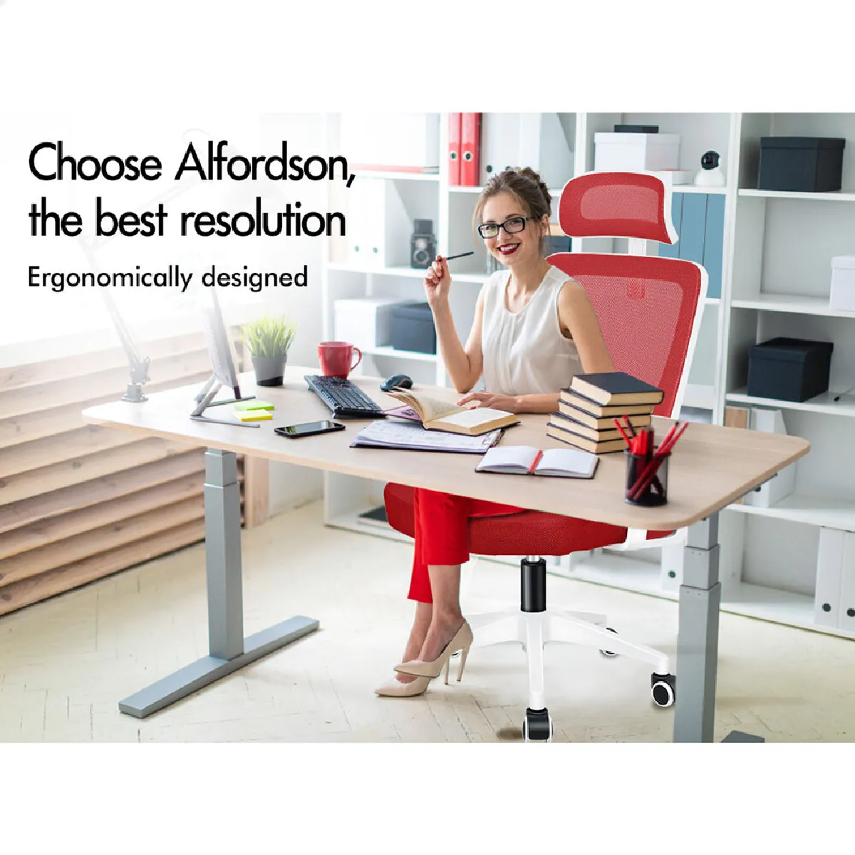 Chaise de jeu ALFORDSON en maille - Rouge