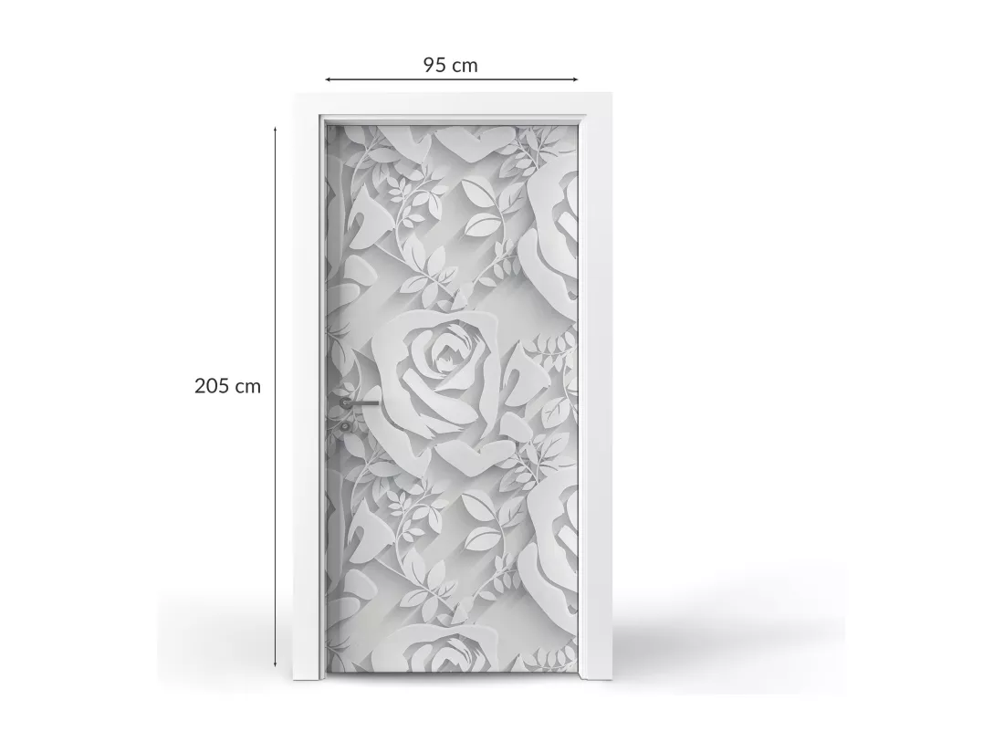 Stickers de porte autocollants - Roses en papier 95x205 cm