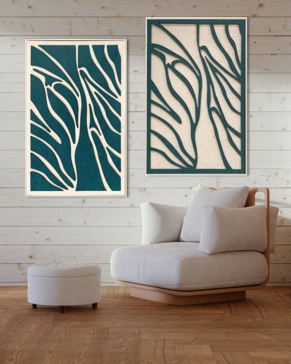 Schilderij Feltro Acustico 003 Set - blanke baklijstB80 x H120 cm