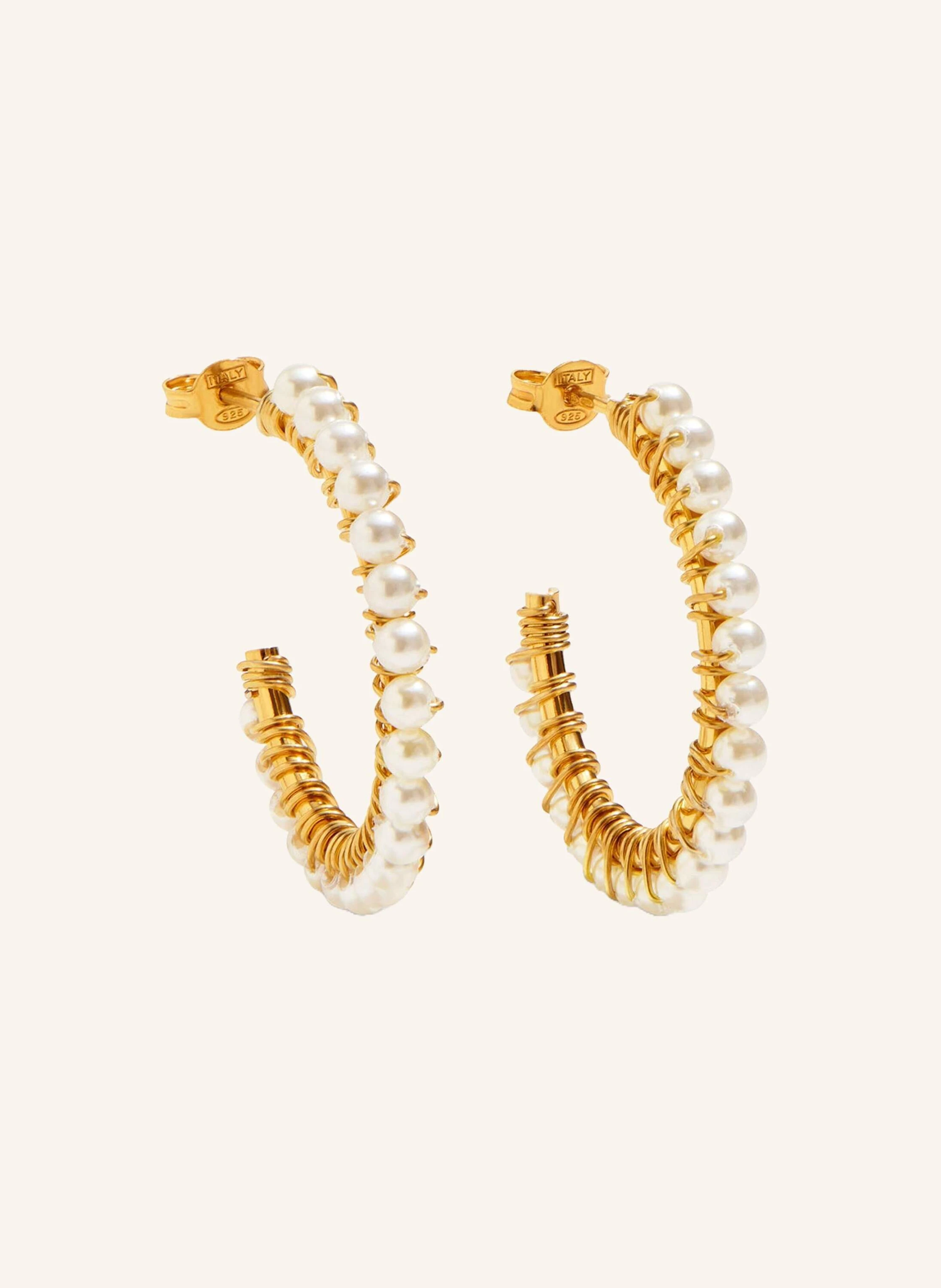 LOTT.gioielli Ohrhänger EARRING HOOP WITH PEARLS by GLAMBOU