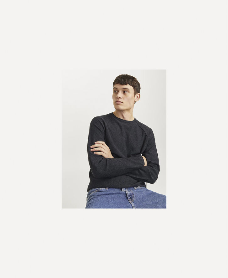 JJ-REBEL JREBNOAH KNIT CREW NECK Dark grey melange