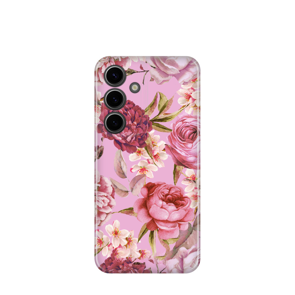 Samsung Galaxy S24 Kunststoff Hülle Wildrosen 2 - Pink