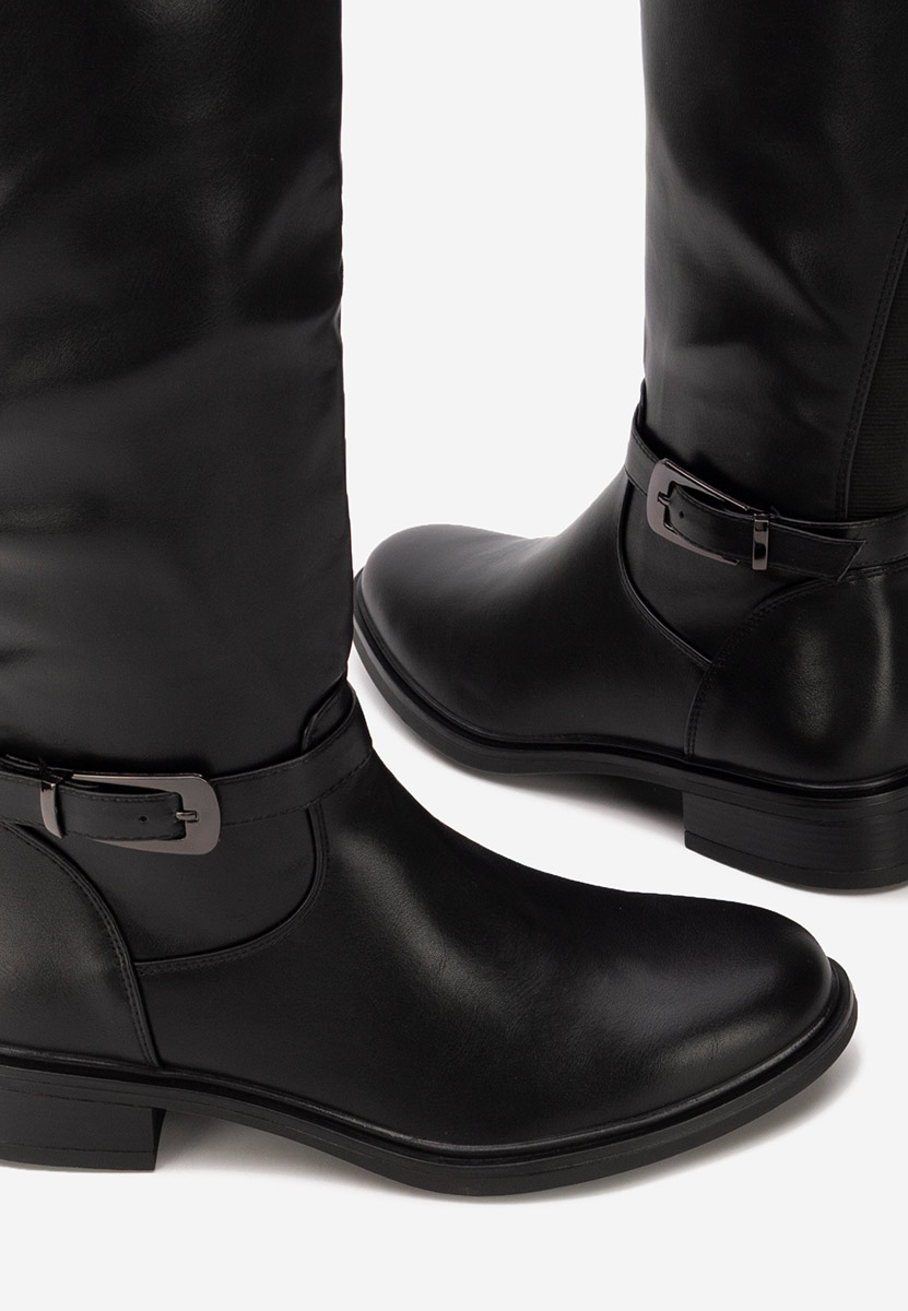 Bottes plates femme noires Lisandria