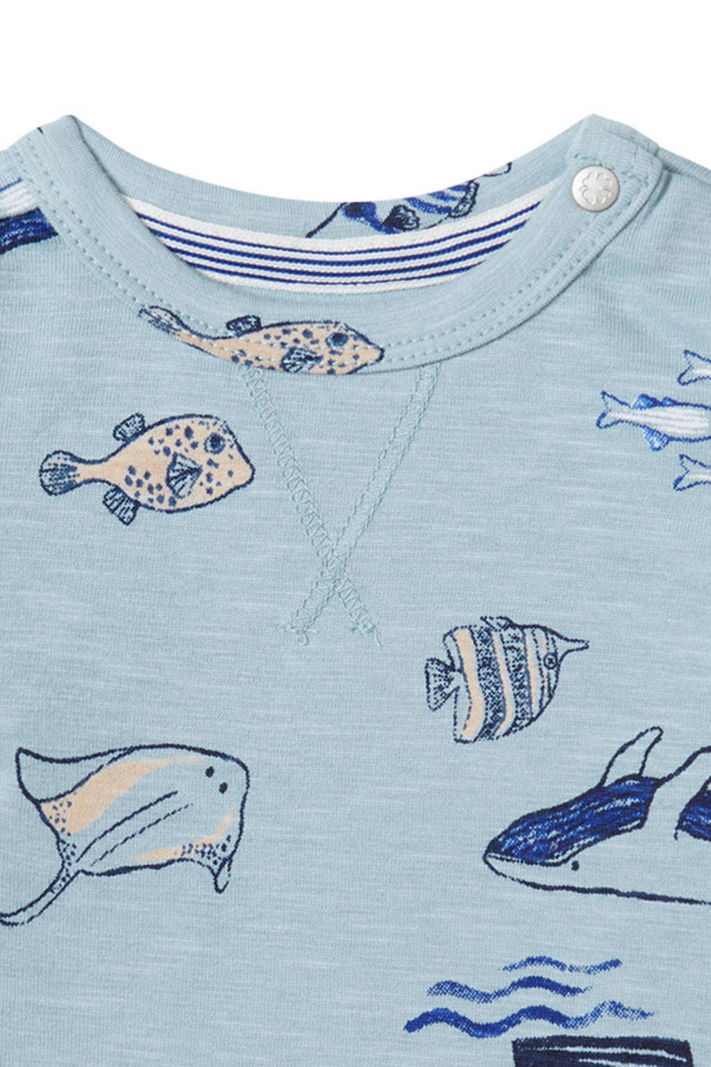 Noppies baby T-shirt met all over print blauw