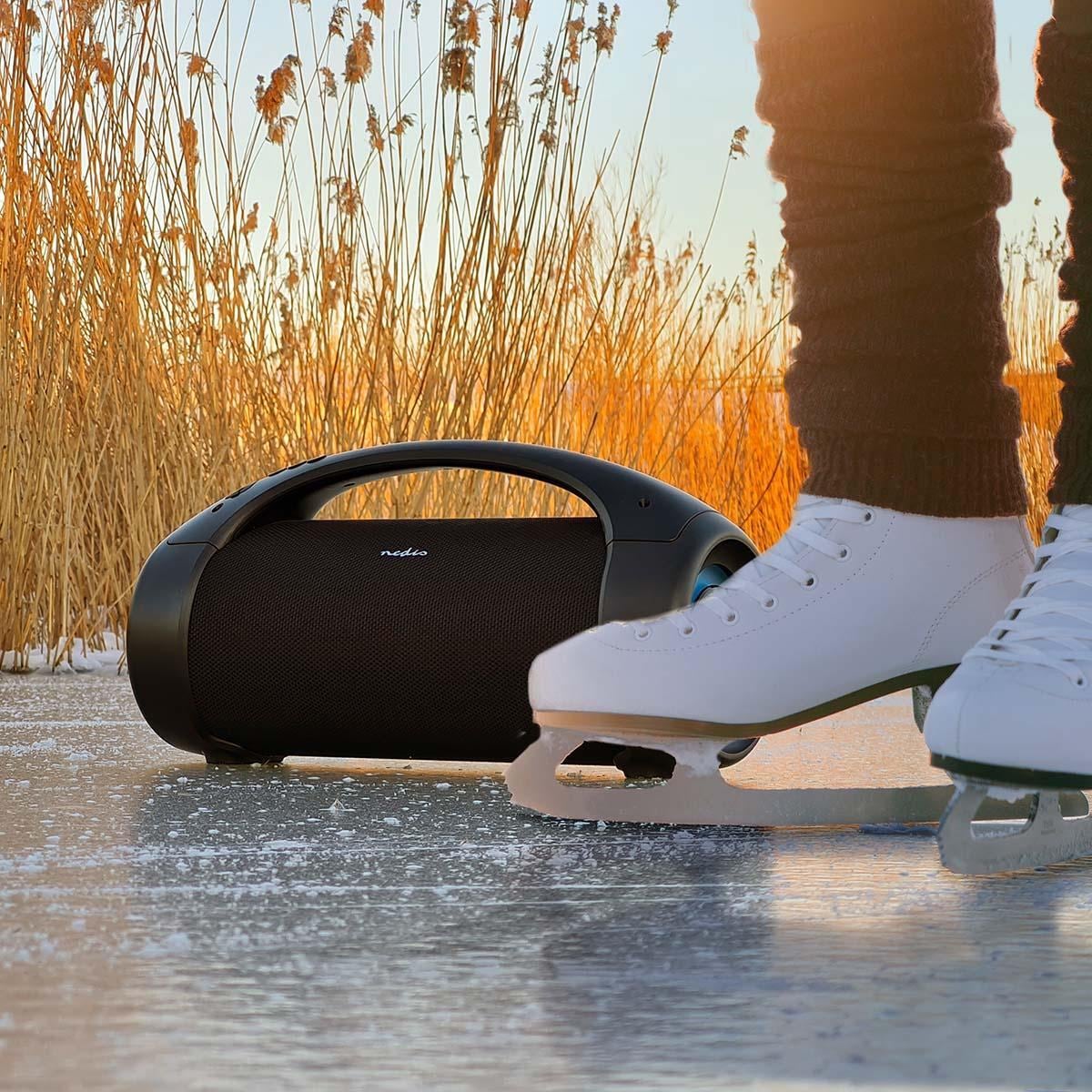 Nedis Bluetooth® Party Boombox | 6 timer | 2.0 | 50 W | Media avspilling: AUX / USB | IPX5 | Linkable | Bære håndtak | Party lys | Sort