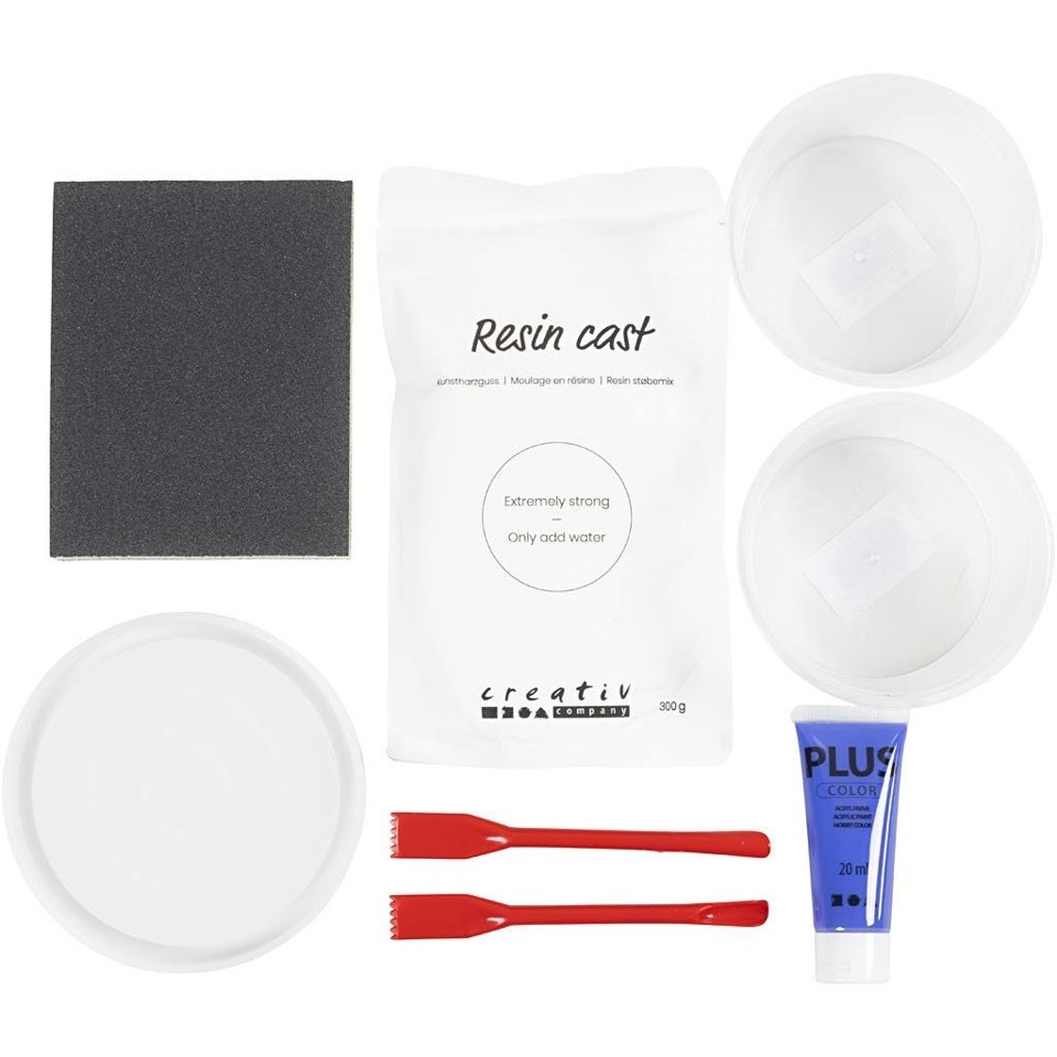 DIY Kit -Resin Støbning - Rund Bakke med Marmorering