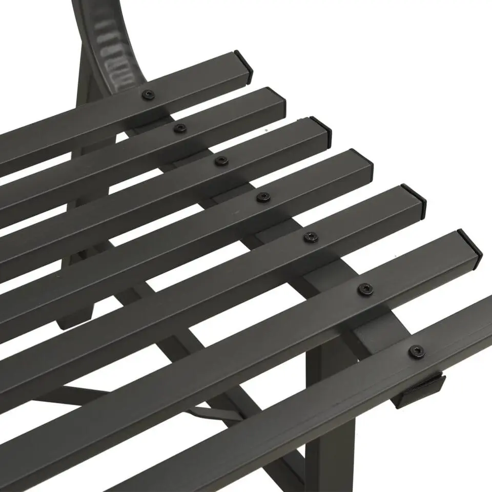 vidaXL - Tuinbank - Zwart - Staal - 110 cm