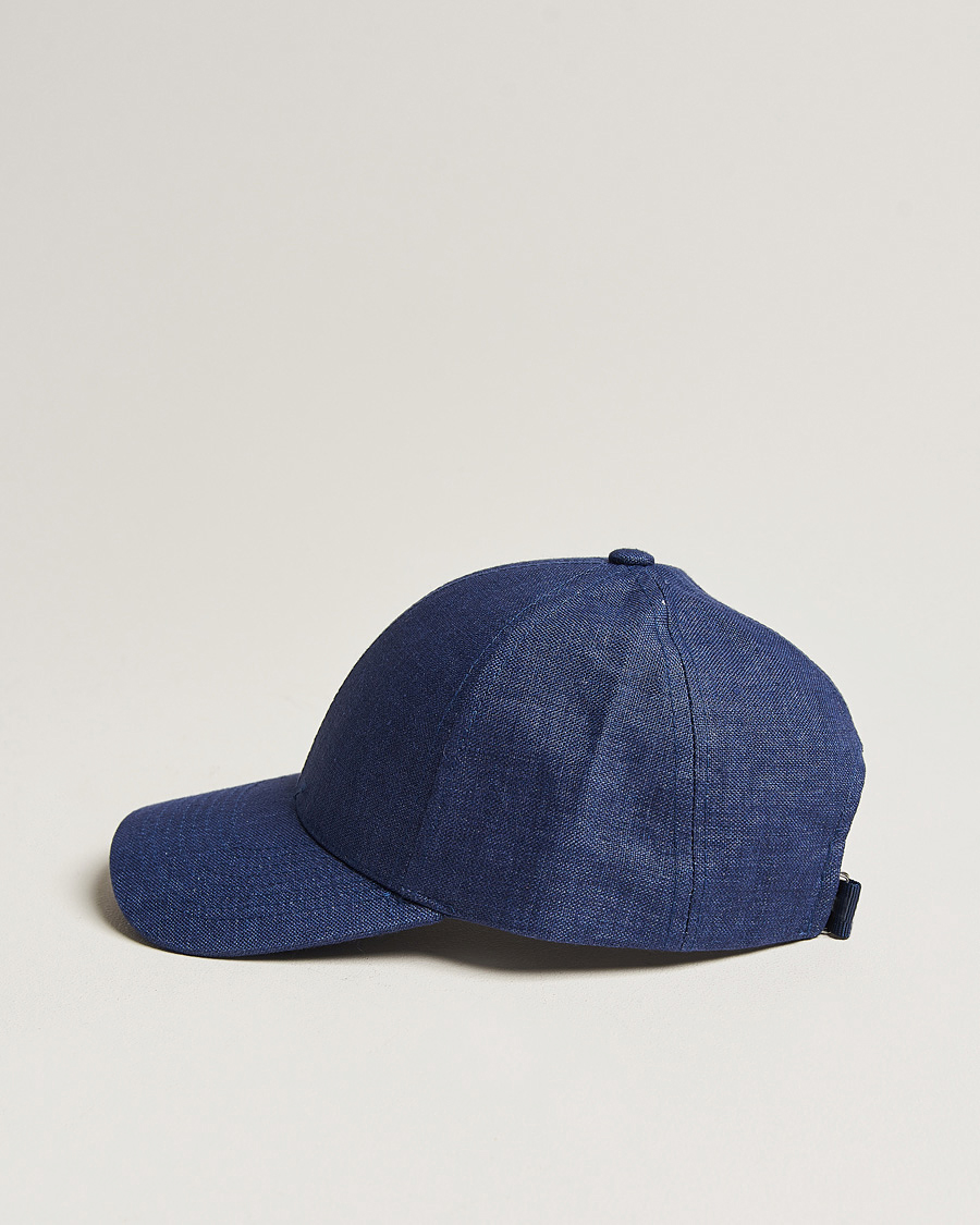 Varsity Headwear Linen Baseball Cap Oxford Blue