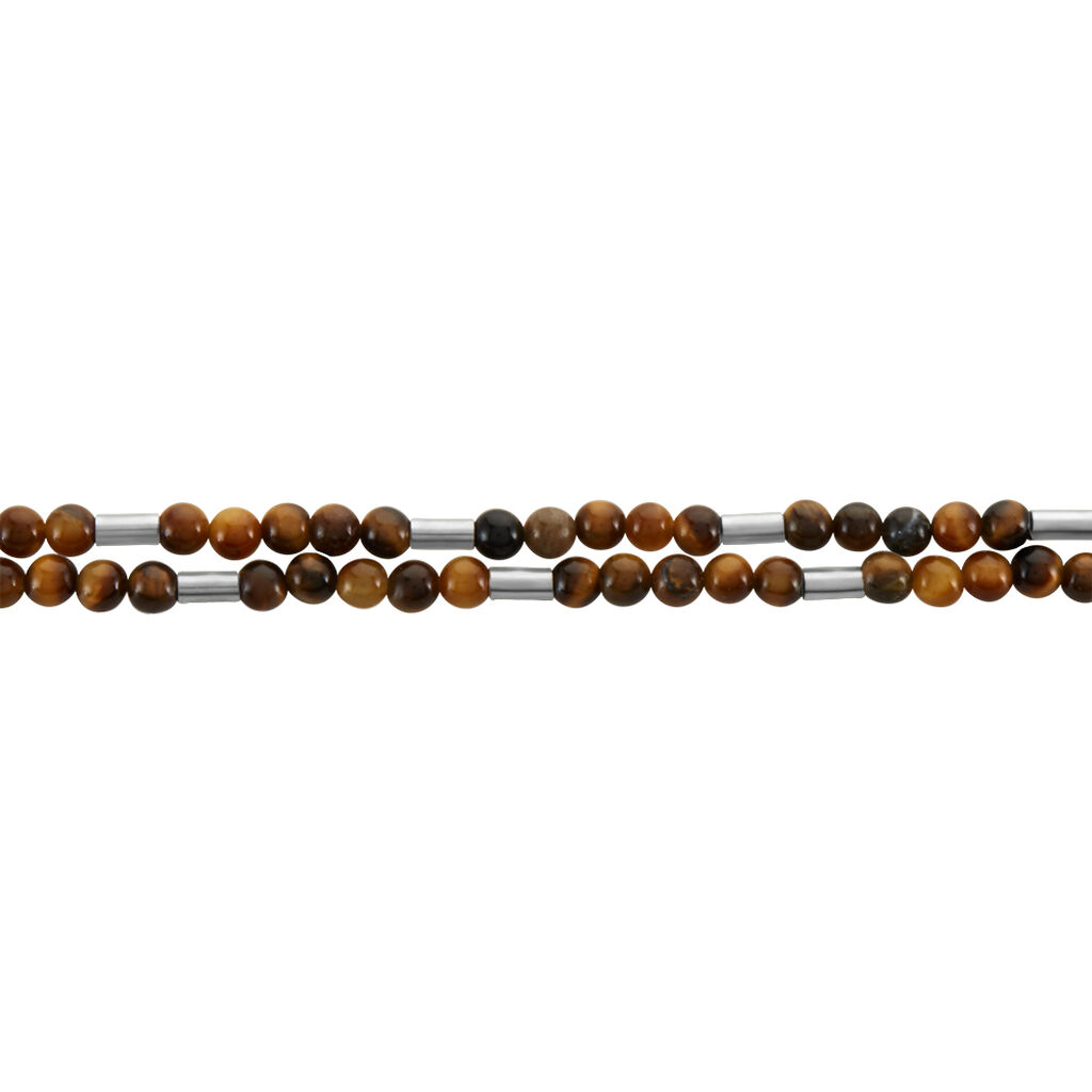 Bracelet Acier Blanc Augusto Oeil De Tigre