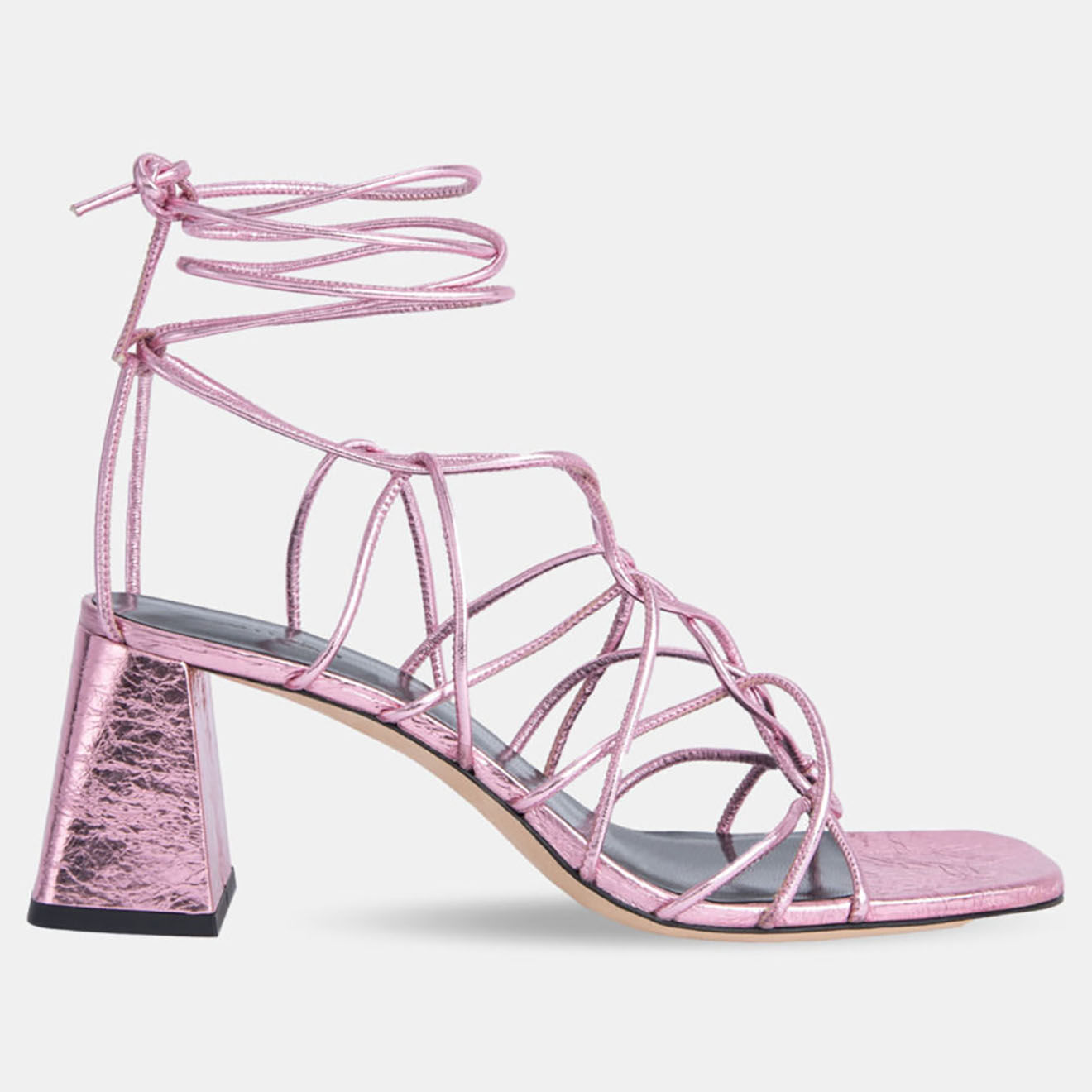 By Far Sandales en Cuir d'Agneau Alexander roses - Talon 7 cm