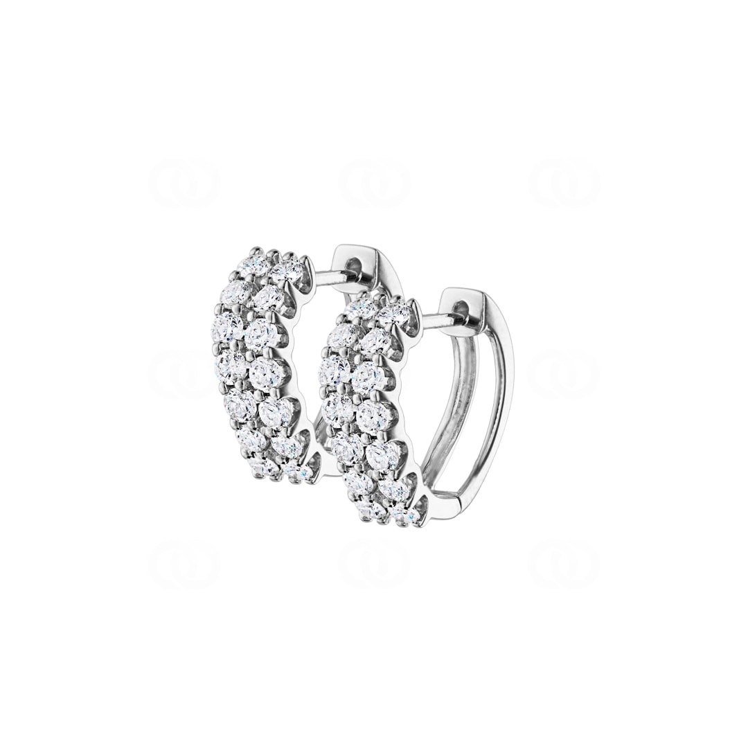 0.76 Karat Diamant-Kreolen 750/18 K Weissgold